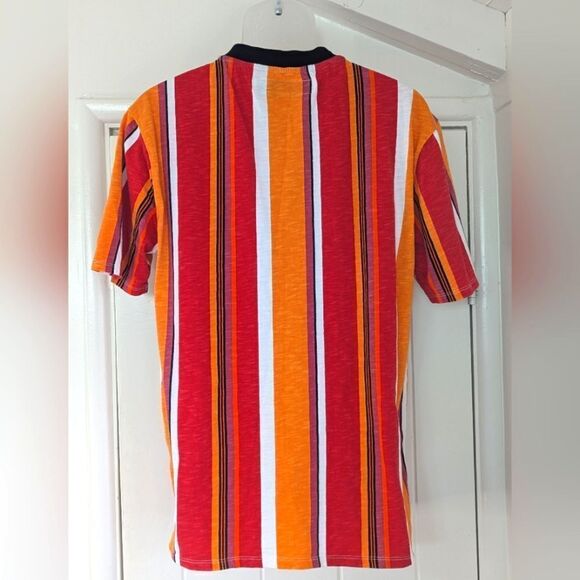 Guess Men's Vertical Striped Tee Shirt 90s Y2K Streetwear Athleisure Preppy S - Picture 6 of 10